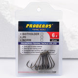20pcs Proberos Brand Fishing Hook 6#-6/0# Fish Hook BAITHOLDER Black Color