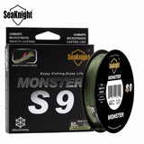 SeaKnight Monster S9 300M Braided Fishing Lines S Spiral Braide Tech. 9 Strands Multifilament PE Green 30LB 40LB 50LB 80LB 100LB