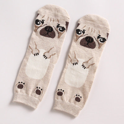 Animal Dogs Footprints Striped Cartoon Socks