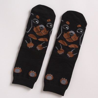 Animal Dogs Footprints Striped Cartoon Socks