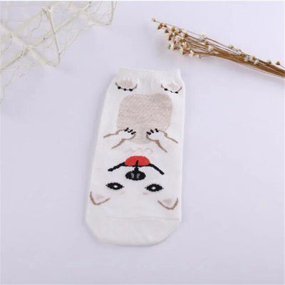 Animal Dogs Footprints Striped Cartoon Socks