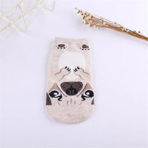 Animal Dogs Footprints Striped Cartoon Socks