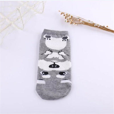 Animal Dogs Footprints Striped Cartoon Socks