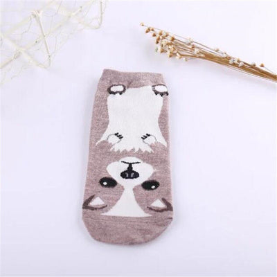 Animal Dogs Footprints Striped Cartoon Socks