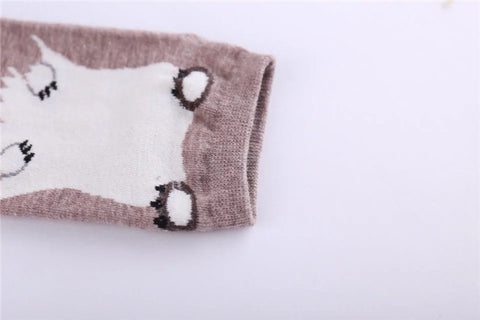 Animal Dogs Footprints Striped Cartoon Socks