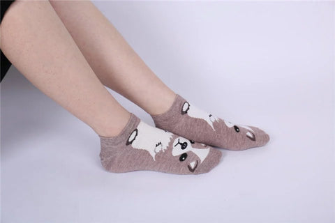 Animal Dogs Footprints Striped Cartoon Socks