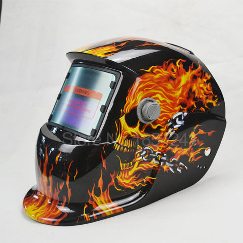 Skull Solar auto darkening  MIG MMA electric welding mask/helmet With Welding Gloves