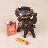 Big sales creative  Art furnishing article Retro Thai style DIY elephant unique wooden Ashtray home decoration Free shipping