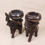 Big sales creative  Art furnishing article Retro Thai style DIY elephant unique wooden Ashtray home decoration Free shipping