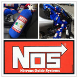 Original NOS Bottle Auto Part Stuffed Throw Pillow Bolster Cushion Nitrous Oxide