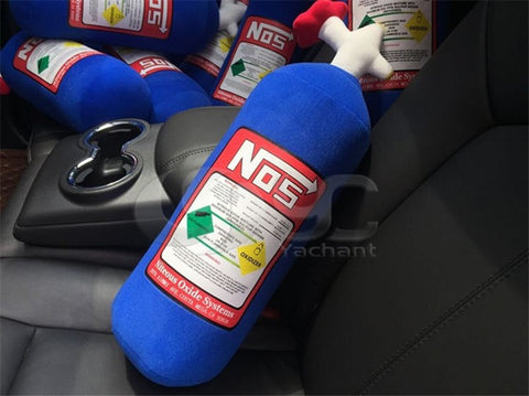 Original NOS Bottle Auto Part Stuffed Throw Pillow Bolster Cushion Nitrous Oxide