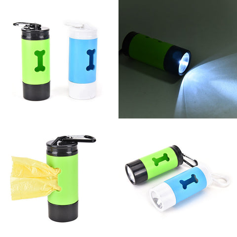 1Pcs Portable Pet Plastic Waste Bag Holder with LED light