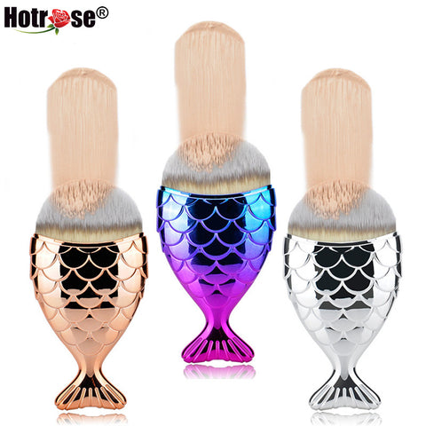 Hotrose Mermaid Foundation Makeup Brush Fish Shaped Powder Blusher