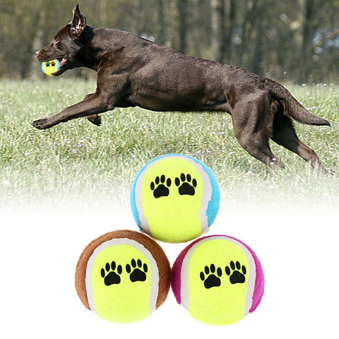 3Pcs Pet Dog Cat Bite Tennis Dog Ball