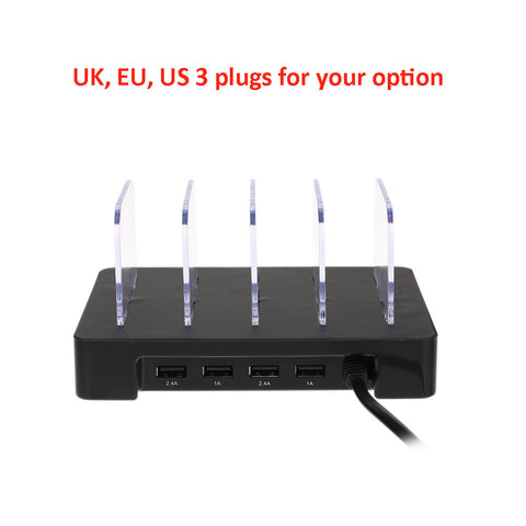 Universal 4 Ports USB Hub Multi Device Charging Station quick Charger Docking 24W