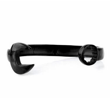 Black Stainless Steel Steampunk Cool Punk Wrench Mechanic Spanner Bangle