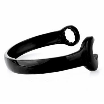 Black Stainless Steel Steampunk Cool Punk Wrench Mechanic Spanner Bangle