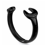 Black Stainless Steel Steampunk Cool Punk Wrench Mechanic Spanner Bangle
