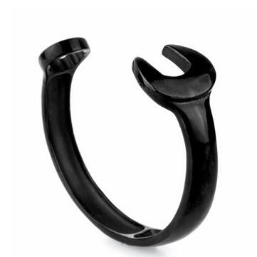 Black Stainless Steel Steampunk Cool Punk Wrench Mechanic Spanner Bangle