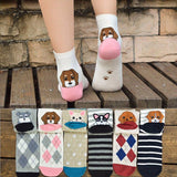 Animal Dogs Footprints Striped Cartoon Socks