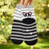 Animal Dogs Footprints Striped Cartoon Socks