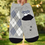 Animal Dogs Footprints Striped Cartoon Socks