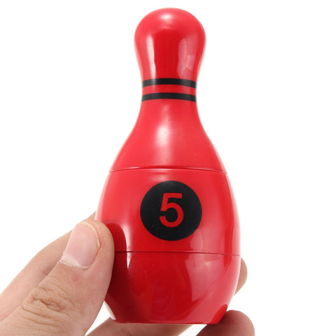 3 Layers Bowling Shaped Plastic Shell Herb Spice Grinder