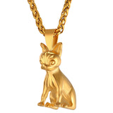 Chihuahuas Dog Pendant Gold/Black Color Animal Stainless Steel