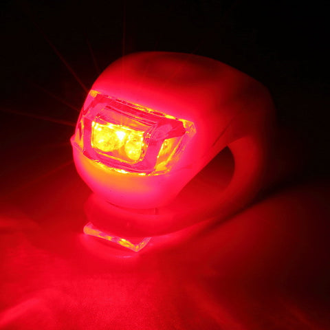 Silicone Bike Bicycle Cycling Head Front Rear Wheel LED Flash Light Lamp Hot Sale