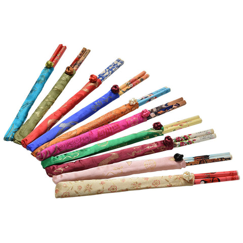 10 Pairs Ancient Pattern Print Bamboo Ecological Chopsticks Handmade