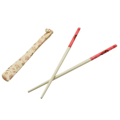 10 Pairs Ancient Pattern Print Bamboo Ecological Chopsticks Handmade