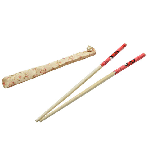 10 Pairs Ancient Pattern Print Bamboo Ecological Chopsticks Handmade