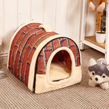 Dog House Nest With Mat Foldable Pet Dog Bed Cat Bed House Small Medium Dogs