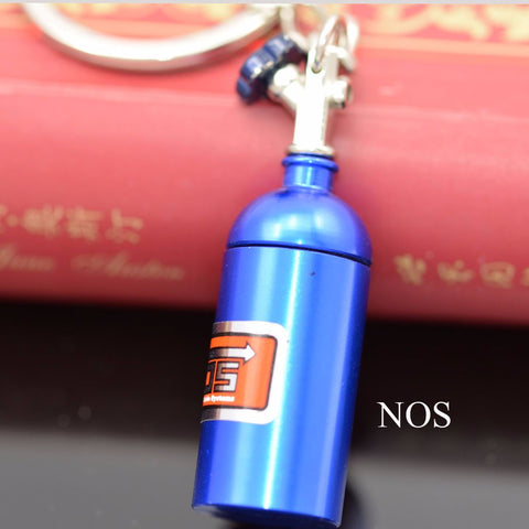 Nitrous Oxide Bottle Keyring Key Chain Ring Stash Pill Box NOS