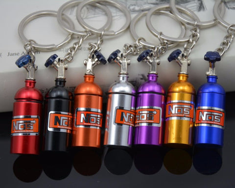 Nitrous Oxide Bottle Keyring Key Chain Ring Stash Pill Box NOS