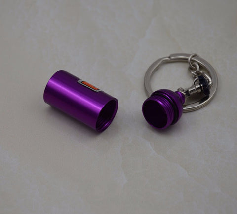 Nitrous Oxide Bottle Keyring Key Chain Ring Stash Pill Box NOS