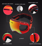 Ski goggles double layers UV400 anti-fog big ski mask glasses skiing men women snow