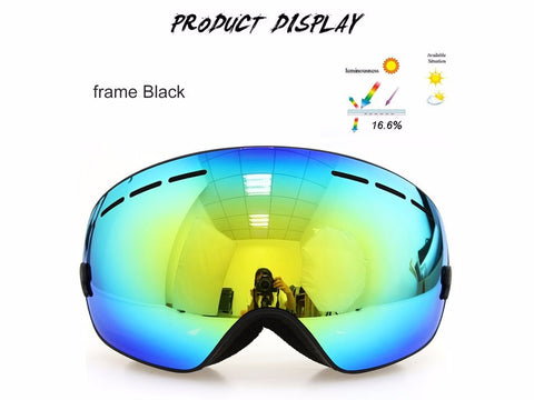 Ski goggles double layers UV400 anti-fog big ski mask glasses skiing men women snow