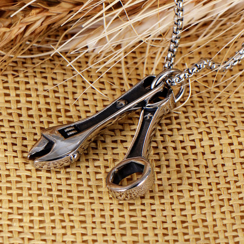 Stainless Steel Mechanic Wrench Tool Necklaces & Pendants