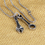 Stainless Steel Mechanic Wrench Tool Necklaces & Pendants