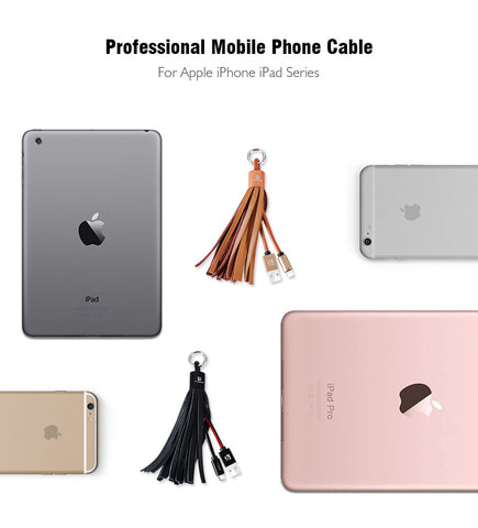 iPhone 5 6 7 Plus For Xiaomi Redmi4 Pro 3 Micro USB Charging Tassel Genuine Leather charger