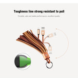 iPhone 5 6 7 Plus For Xiaomi Redmi4 Pro 3 Micro USB Charging Tassel Genuine Leather charger