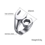 Wrench Punk Biker Ring For Men Stainless Steel