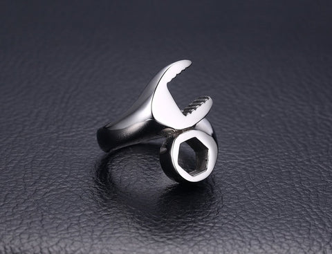 Wrench Punk Biker Ring For Men Stainless Steel