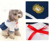 Dog Dress Cat Pet Clothes Navy Style