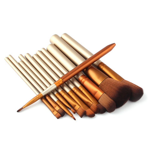 Professional 12 Pcs/lot Make Up Brushes Set Foundation Face&Eye Powder