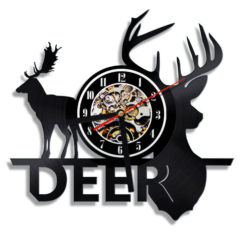 Deer Vinyl Record wall Clock Quartz Clock