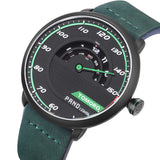 Men's Unique Racing Car 3D Design Cow Leather Strap Luxury Fashion Sports Black Quartz Wrist Watch