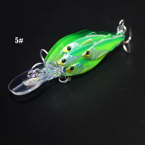 6.5cm 6.5g Multiple Baitfish Fishing Lure Fish Group Baits Hard Swimbait Glass Minnow Depth 2-5m