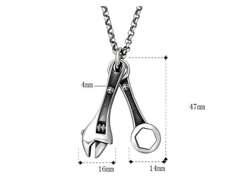 Necklace Stainless Steel Mini Wrench Pendant Necklace